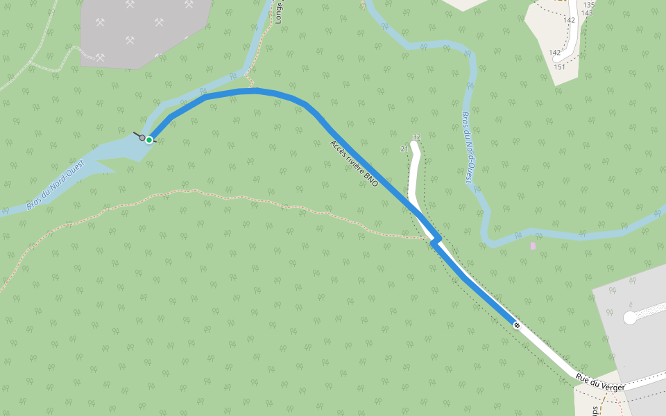 Accès rivière BNO walking route map in Baie-Saint-Paul