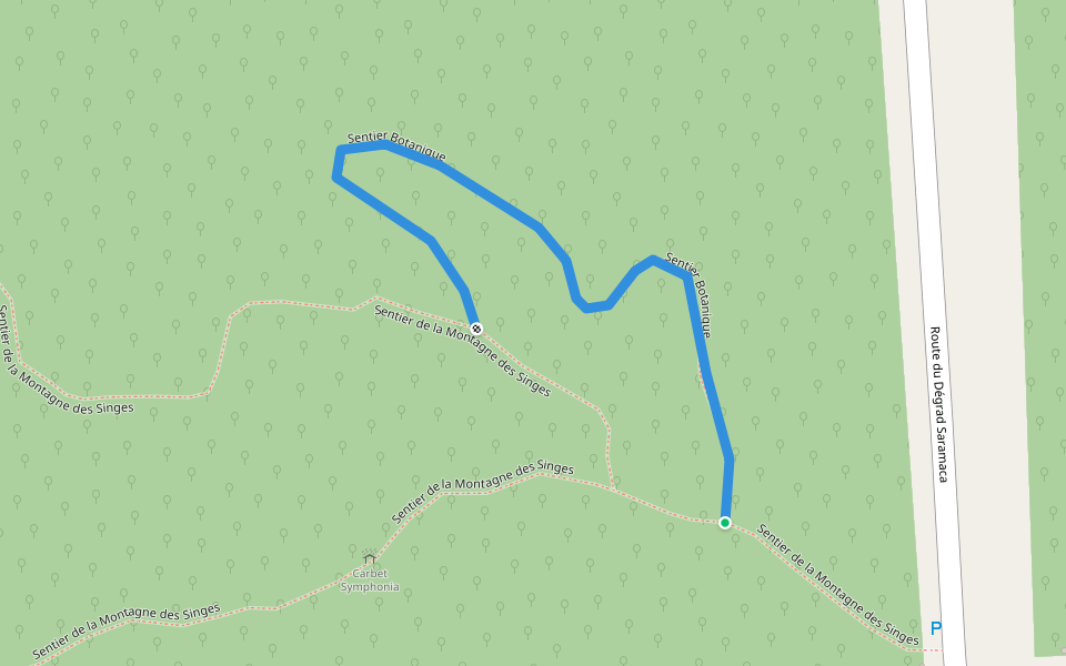 Sentier Botanique walking route map in Kourou