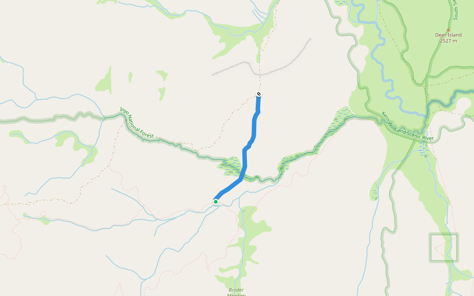 Snake Creek Trail walking route map in Pearsonville