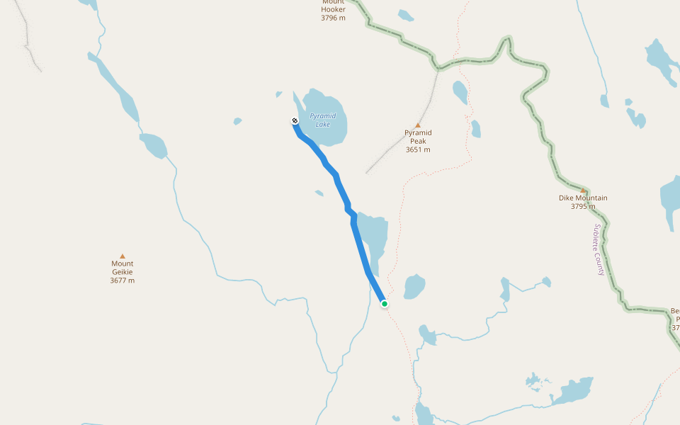 Pyramid Lake Trail walking route map in Boulder