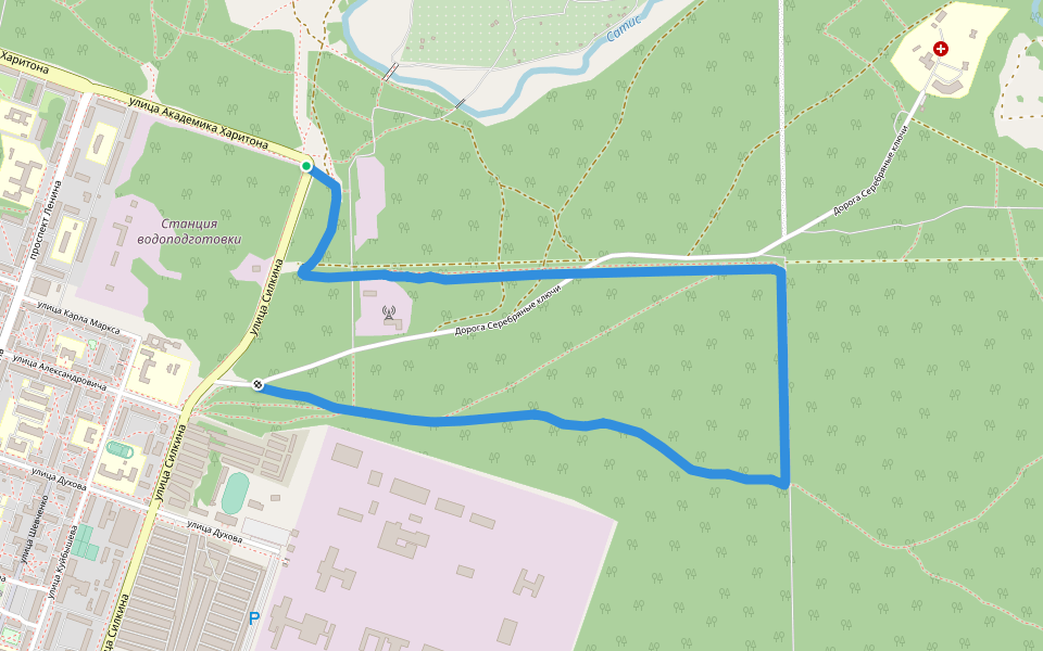 тропа Здоровья walking route map in Sarov