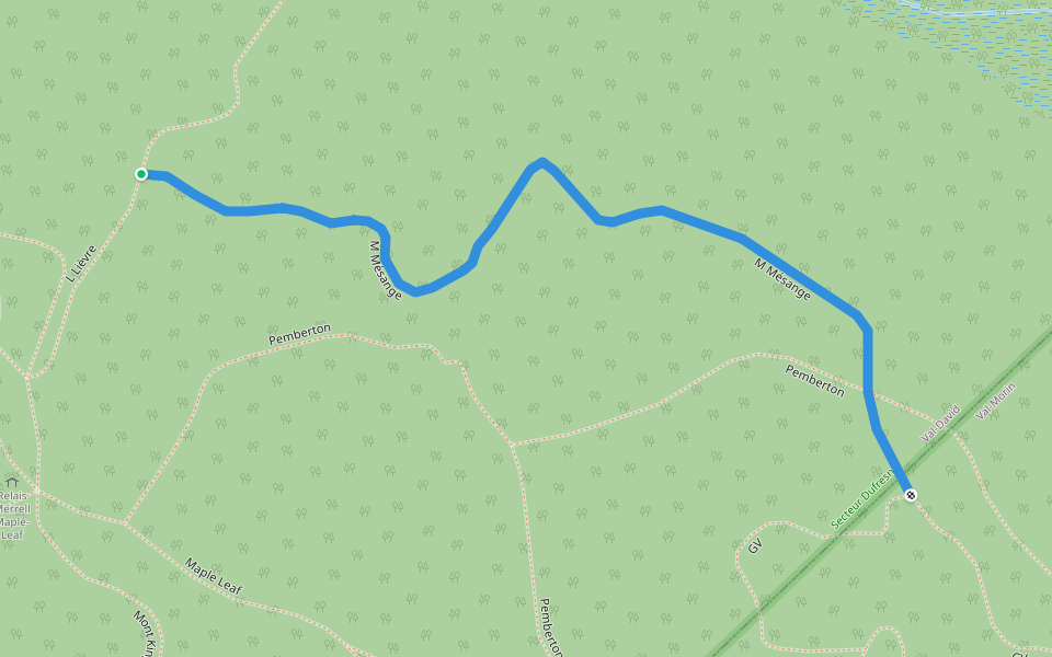 M Mésange walking route map in Val-Morin