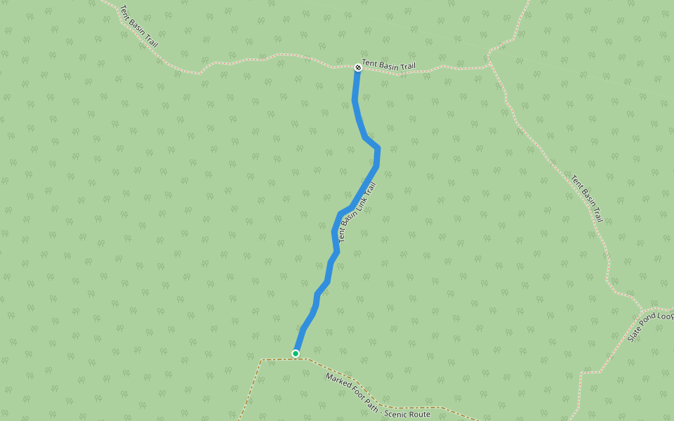 Tent Basin Link Trail walking route map in New Haven