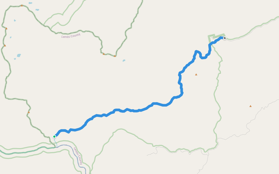 Horse Creek Trail walking route map in North Fork