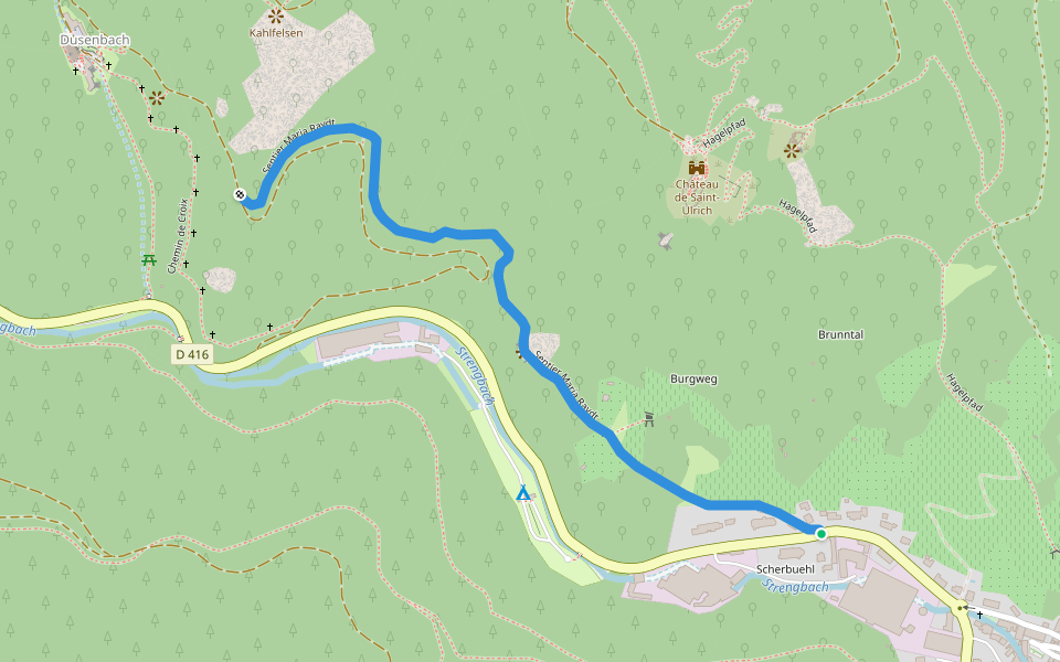 Sentier Maria Raydt walking route map in Ribeauvillé