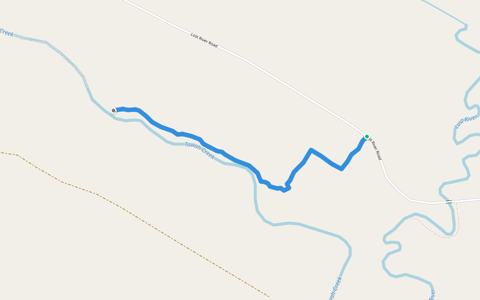 Lower Tawah Trail walking route map in Yakutat