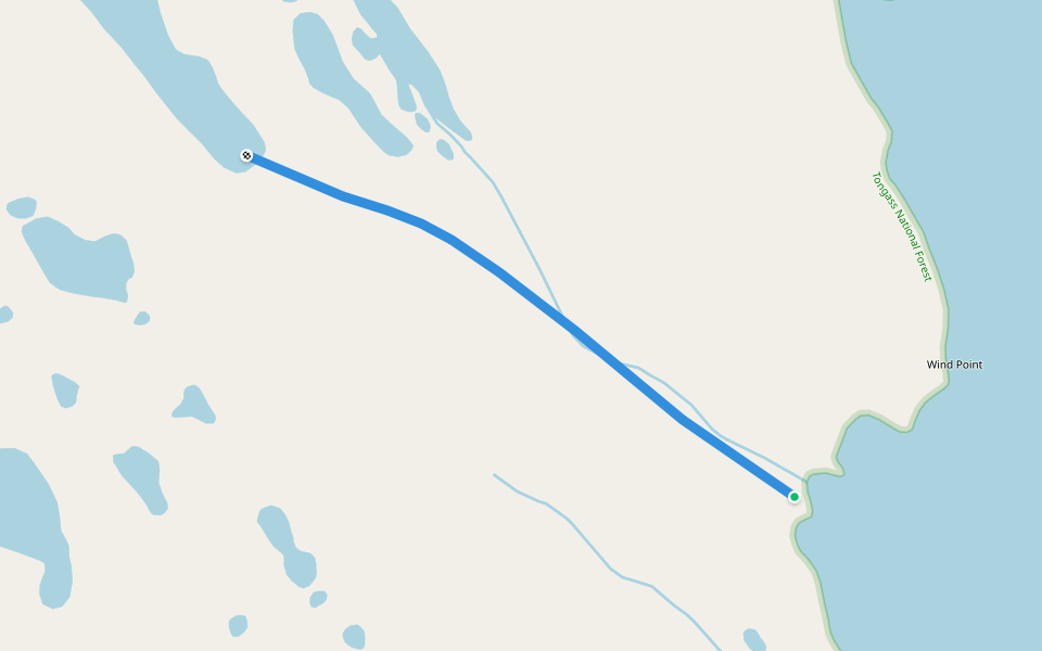 Spurt Lake Trail walking route map in Petersburg