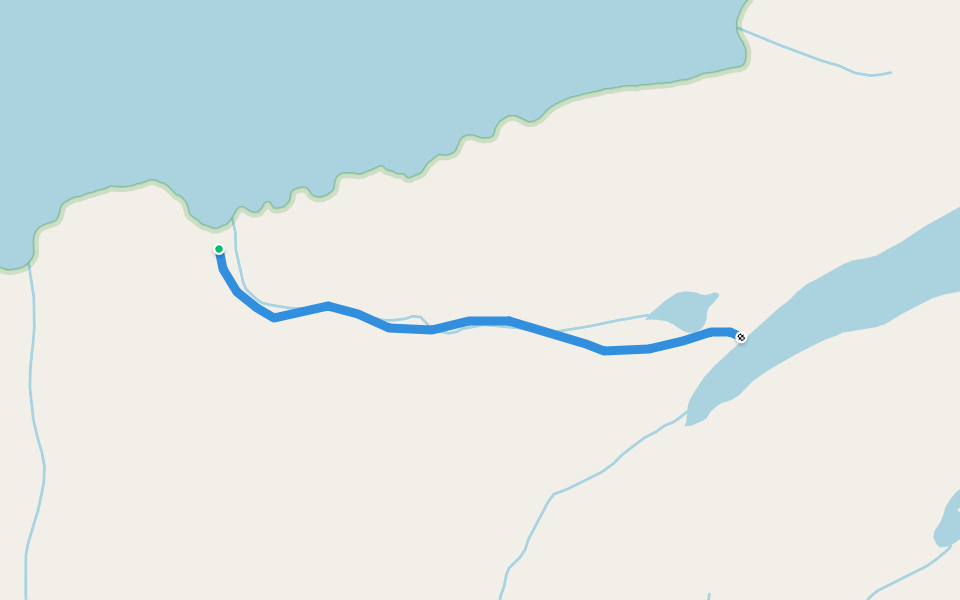 Long Lake Trail walking route map in Edna Bay