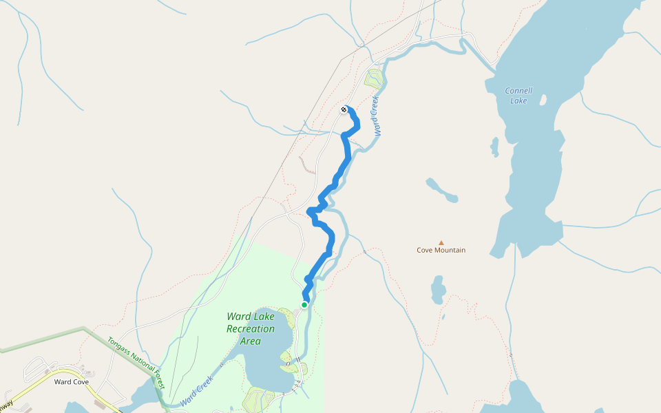 Ward Creek Trail walking route map in Ketchikan