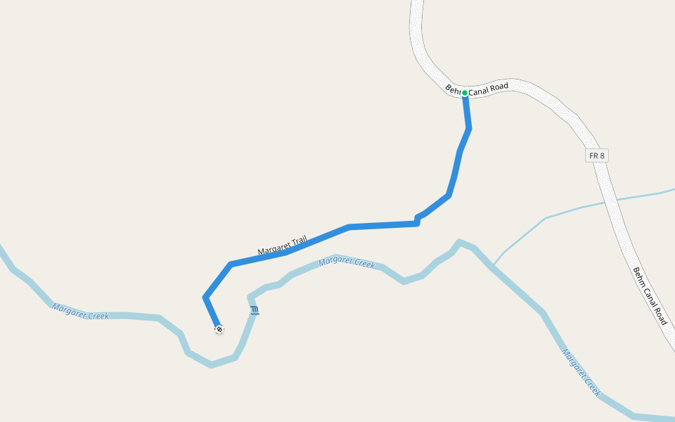 Margaret Trail walking route map in Edna Bay