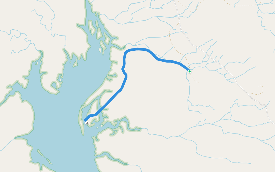 Big John Bay Trail walking route map in Petersburg
