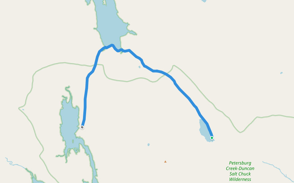 Portage Mountain Loop Trail walking route map in Petersburg