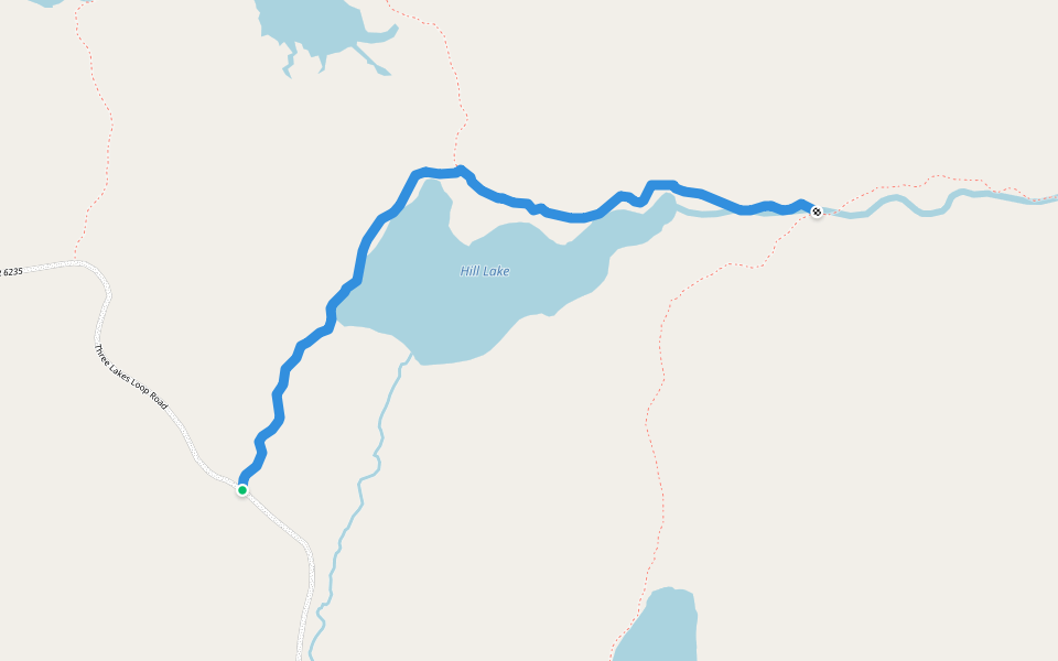 Hill Lake Trail walking route map in Petersburg
