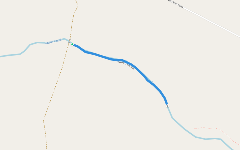 Tawah Creek Trail walking route map in Yakutat