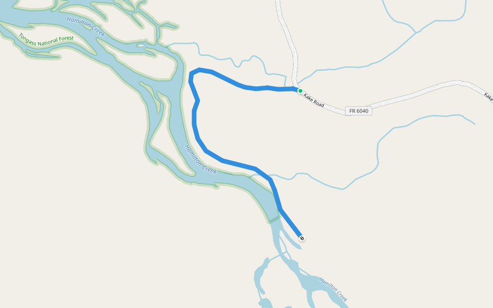 Hamilton Creek Trail walking route map in Petersburg