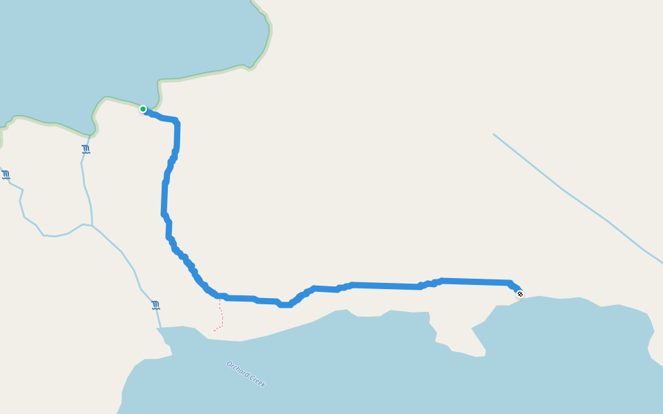 Orchard Lake Trail walking route map in Edna Bay