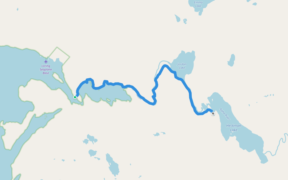 Naha River National Recreation Trail walking route map in Edna Bay