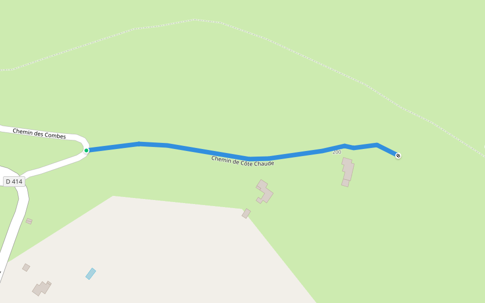 Chemin de Côte Chaude walking route map in Vachères