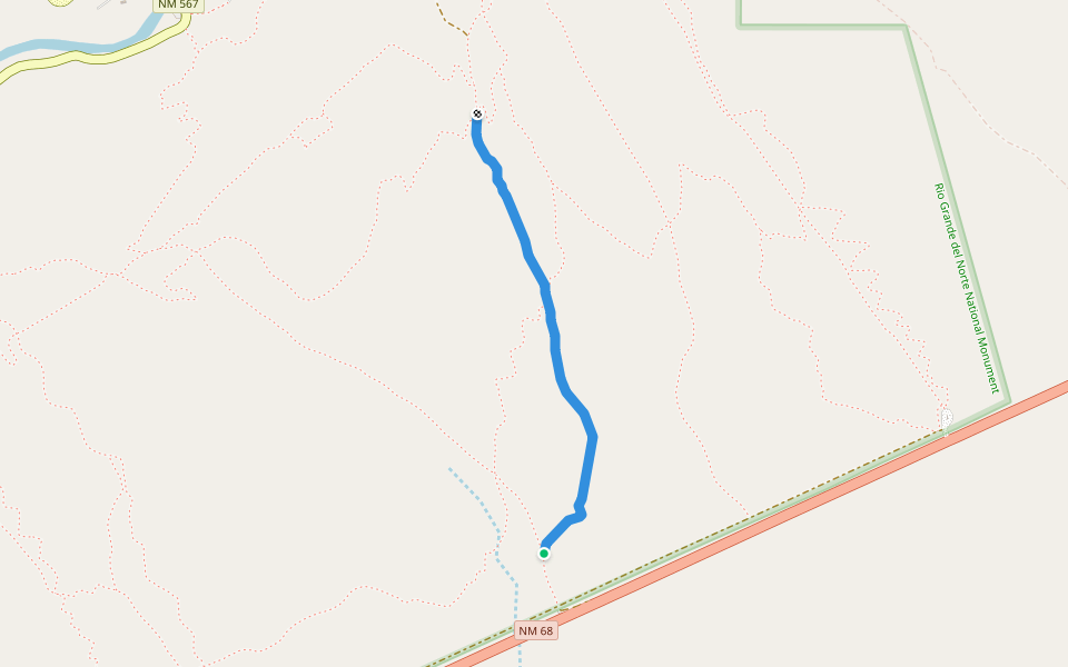 Unnamed Trail walking route map in Ranchos de Taos