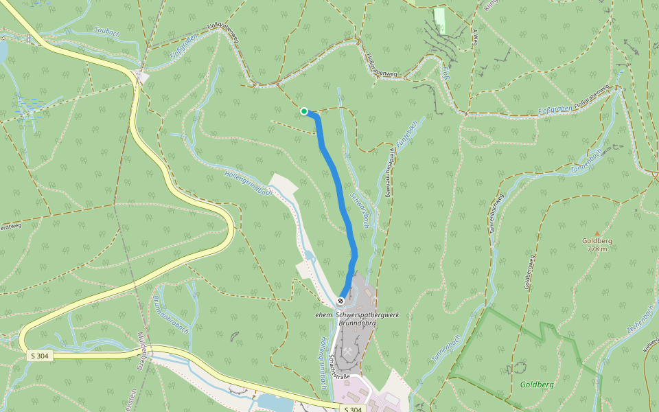 Spitzbergweg walking route map in Klingenthal