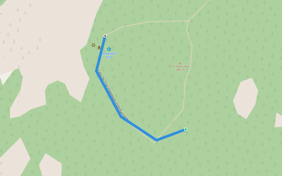 Latu Ski Trail Haavepalo-Villenkämppä walking route map in Kittilä