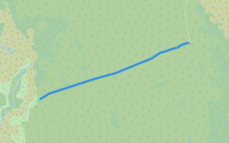 Karhukota-Tammitupa Ski Trail walking route map in Kittilä
