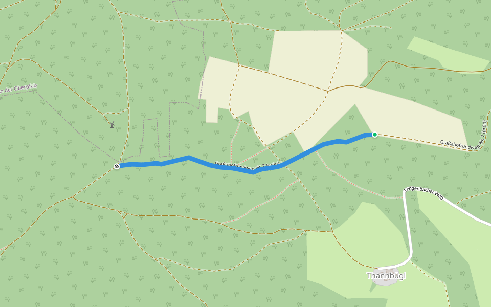 Graßahofrundweg Nr. 7 (grün) walking route map in Deining
