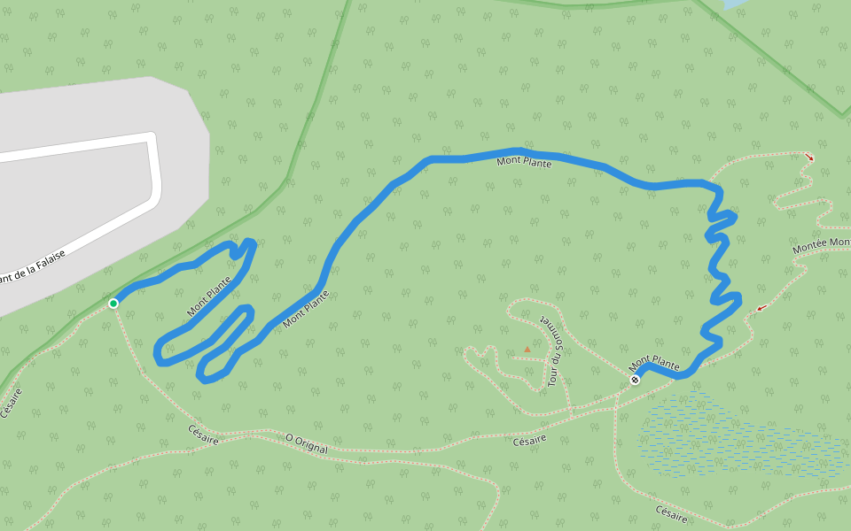 Mont Plante walking route map in Val-David