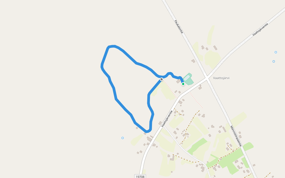 Valaistu kuntorata walking route map in Vaattojärvi