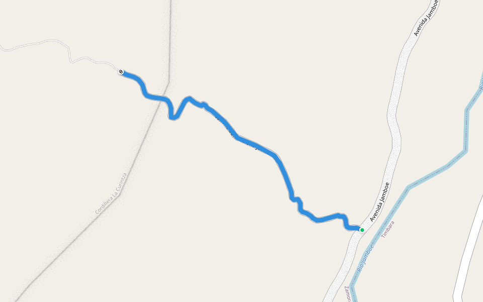 Camino Santa Elena-Jamboe walking route map in Zumba