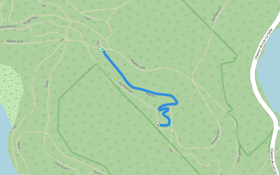 Mathis walking route map in Val-Morin