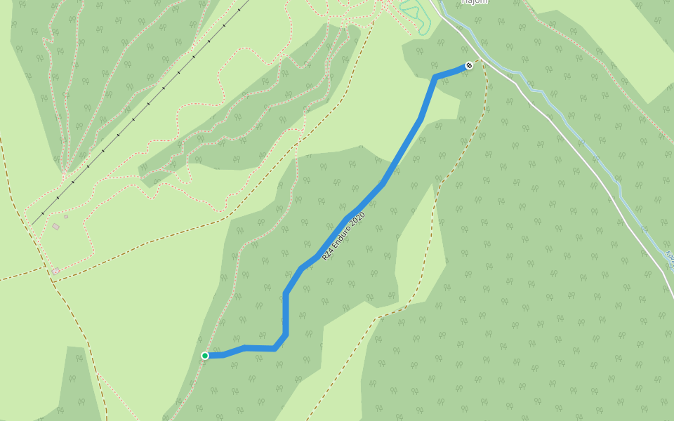 RZ4 Enduro 2020 walking route map in Kálnica