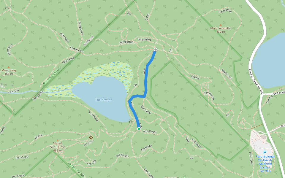 Kelly walking route map in Val-Morin