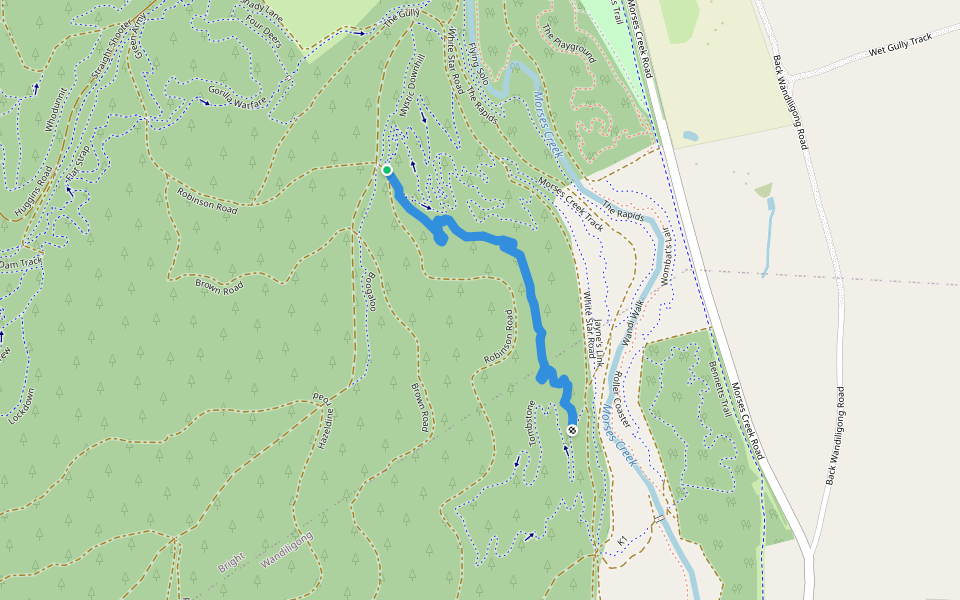 Tombstone Extension walking route map in Bright