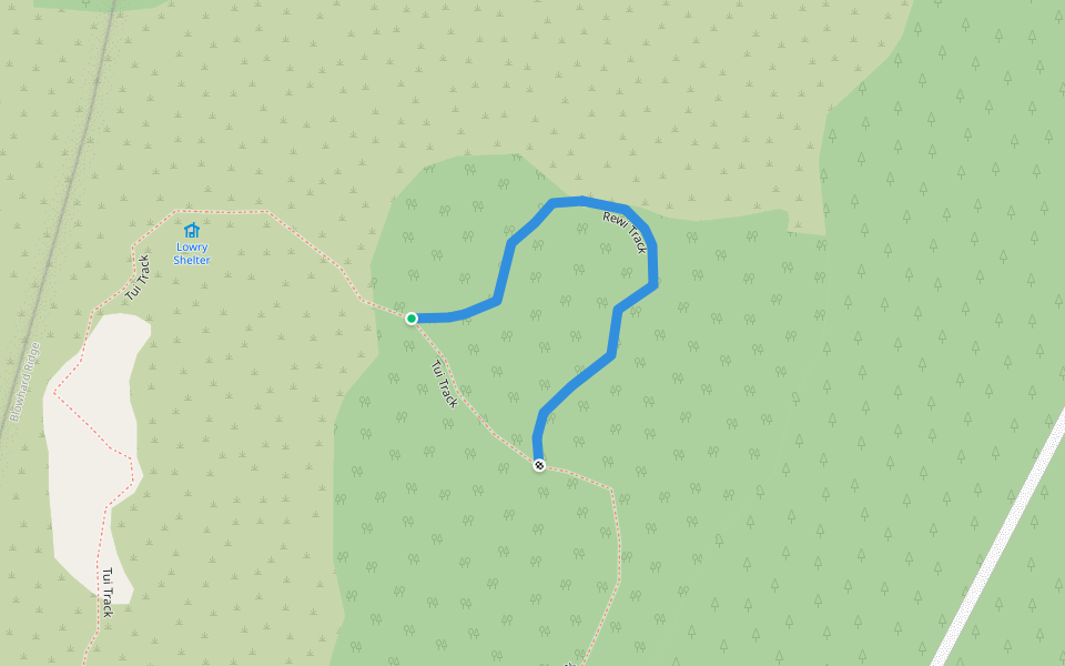 Rewi Track walking route map in Waiwhare
