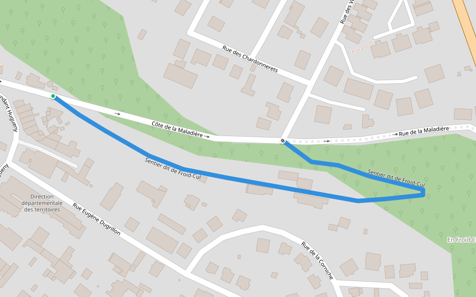 Sentier dit de Froid-Cul walking route map in Chaumont