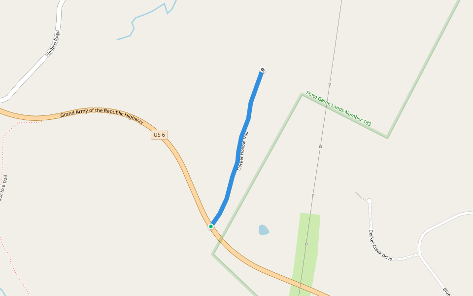 Decker Hollow Trail walking route map in Tafton