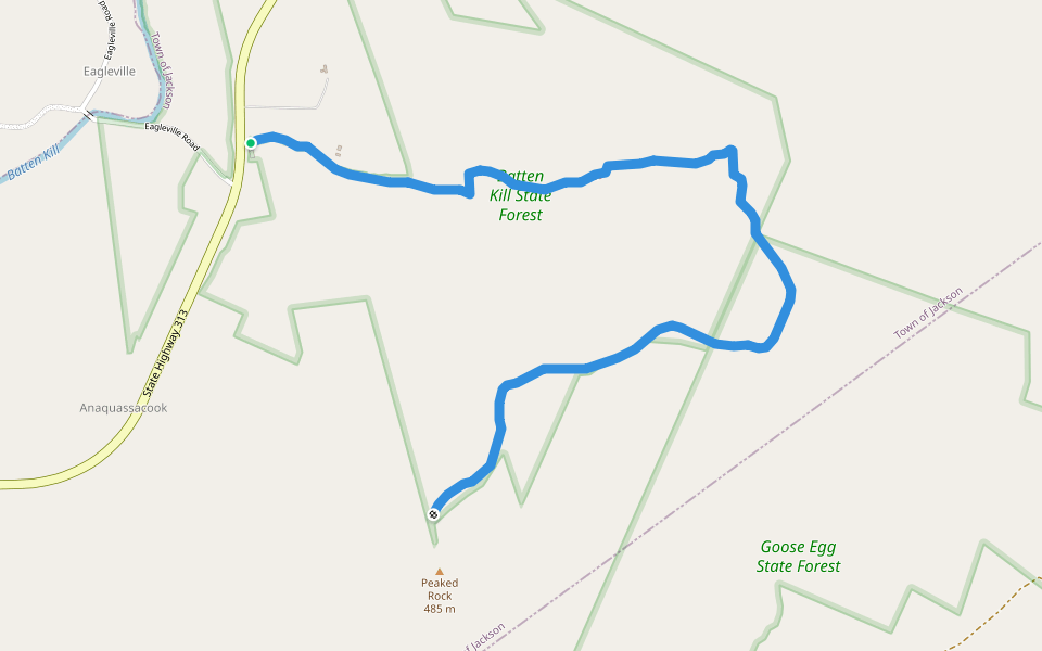 Folded Rock Trail walking route map in Cambridge