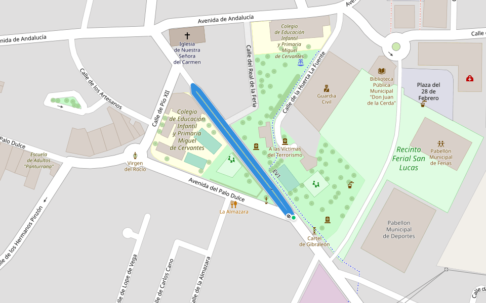 Avenida del Santísimo Cristo de la Sangre walking route map in Gibraleón