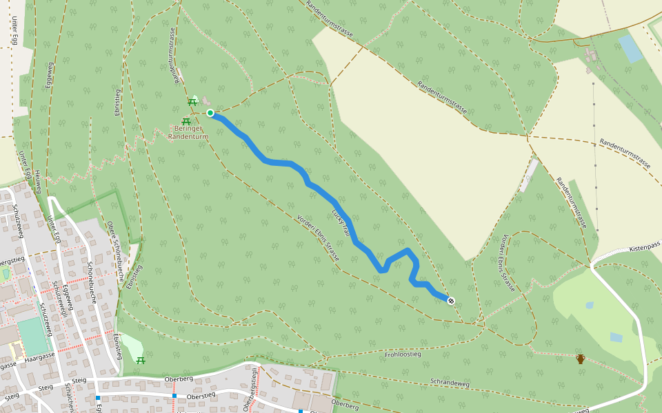 Lucky-Trail walking route map in Beringen