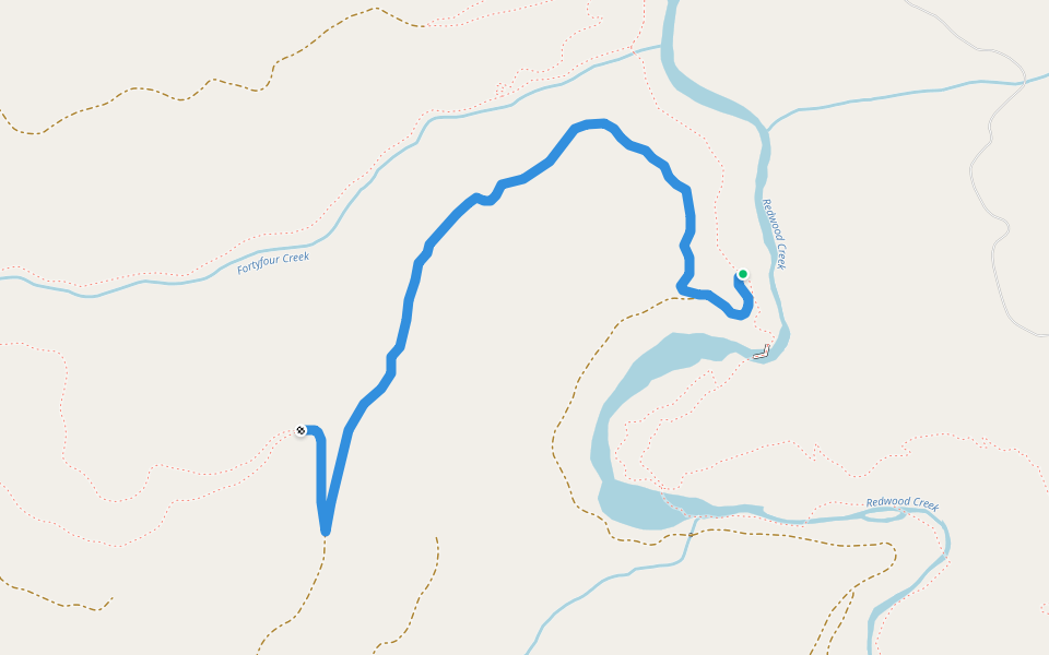 44 Camp Trail walking route map in Trinidad