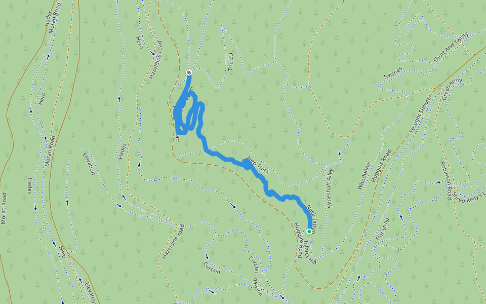 Neck Tattoo walking route map in Bright