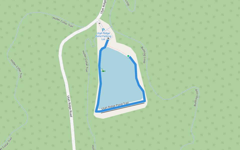 Utah Ridge Pond Trail walking route map in Millfield