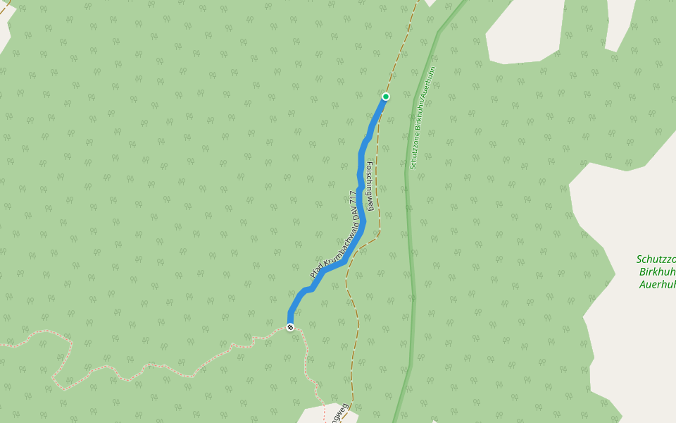 Pfad Krumbachwald DAV 717 walking route map in Kirchberg in Tirol