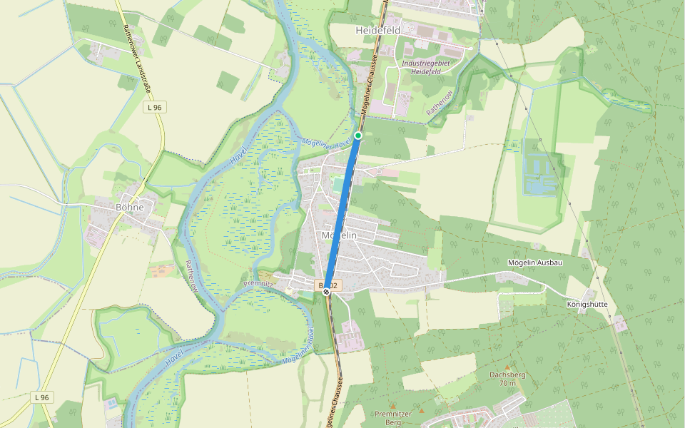 Tour Brandenburg walking route map in Premnitz