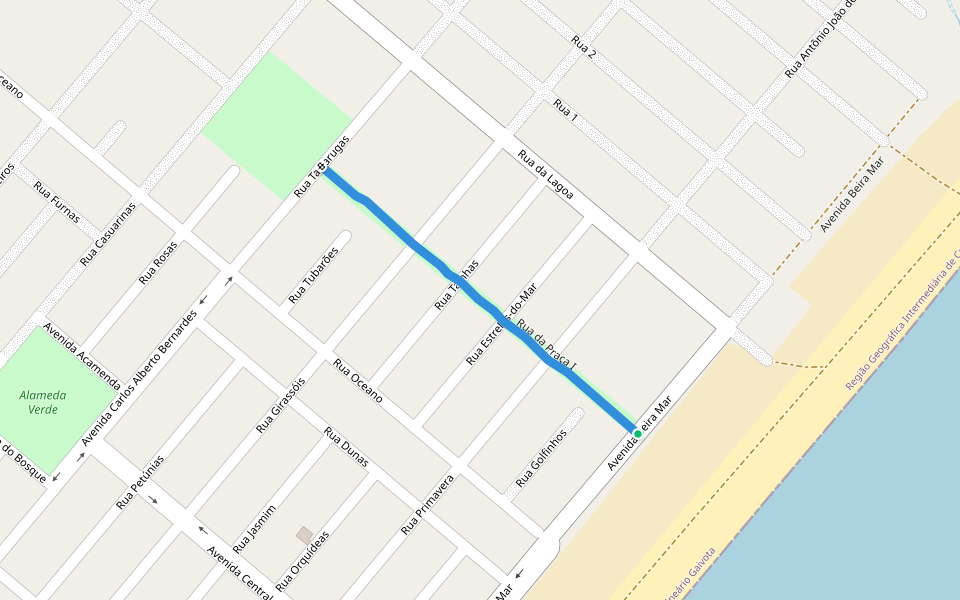 Rua da Praça I walking route map in Balneário Gaivota