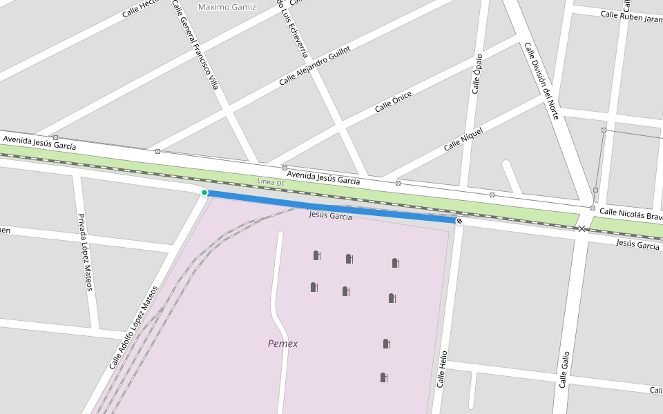 Jesús Garcia walking route map in Durango