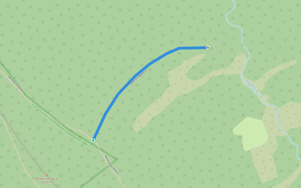 поинута дорога walking route map in Vorokhta
