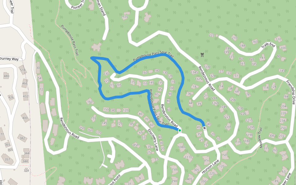 Pumpbouse Pass Spur Trail walking route map in Fraser