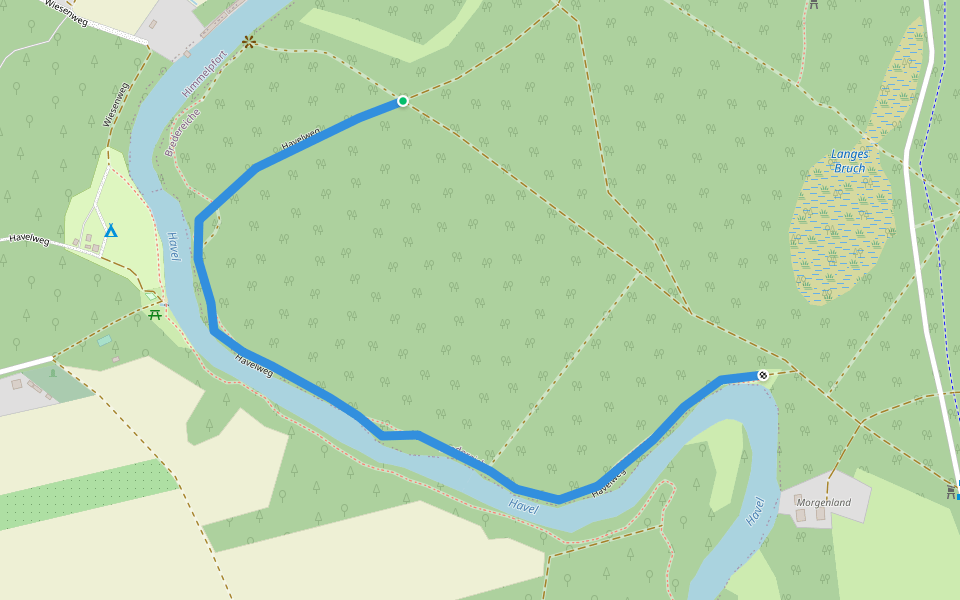 Havelweg walking route map in Fürstenberg/Havel